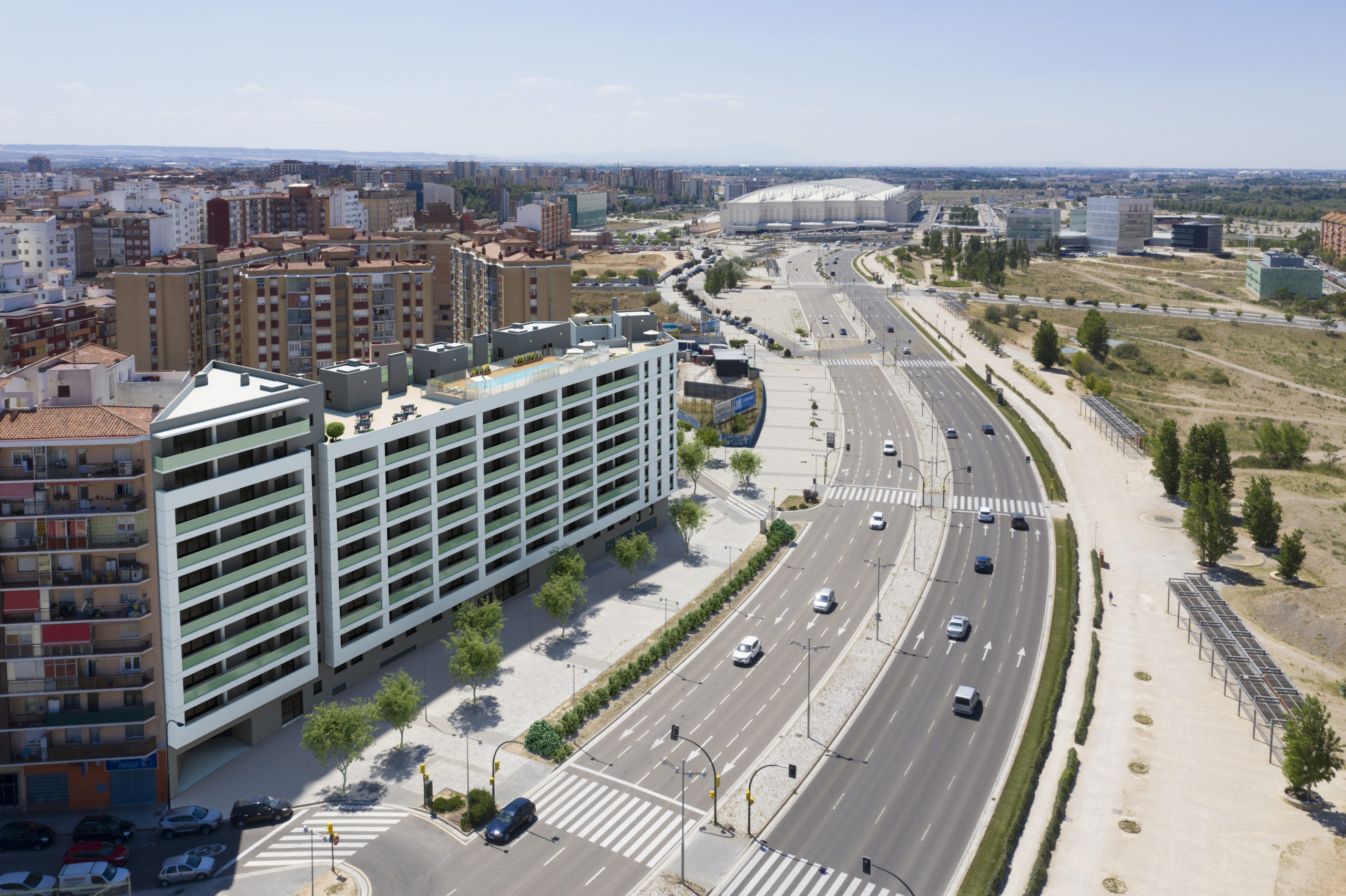 Aljafería Suites: el edificio de 76 viviendas con las mejores vistas y comodidad para toda la familia